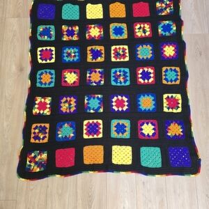 Vibrant Multicolor Crochet Throw Blanket